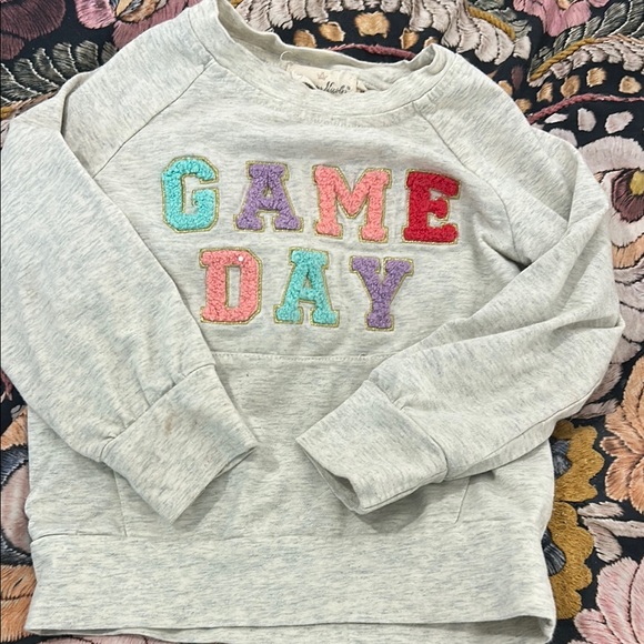 Marie Nicole Kids Long Sleeve Shirt - Gray with Multicolor Letters - Picture 1 of 5